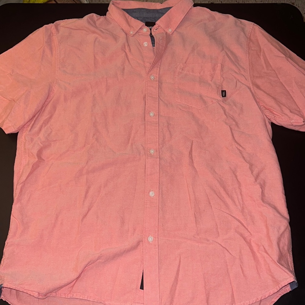 Men’s pink button up Vans shirt, size XXL